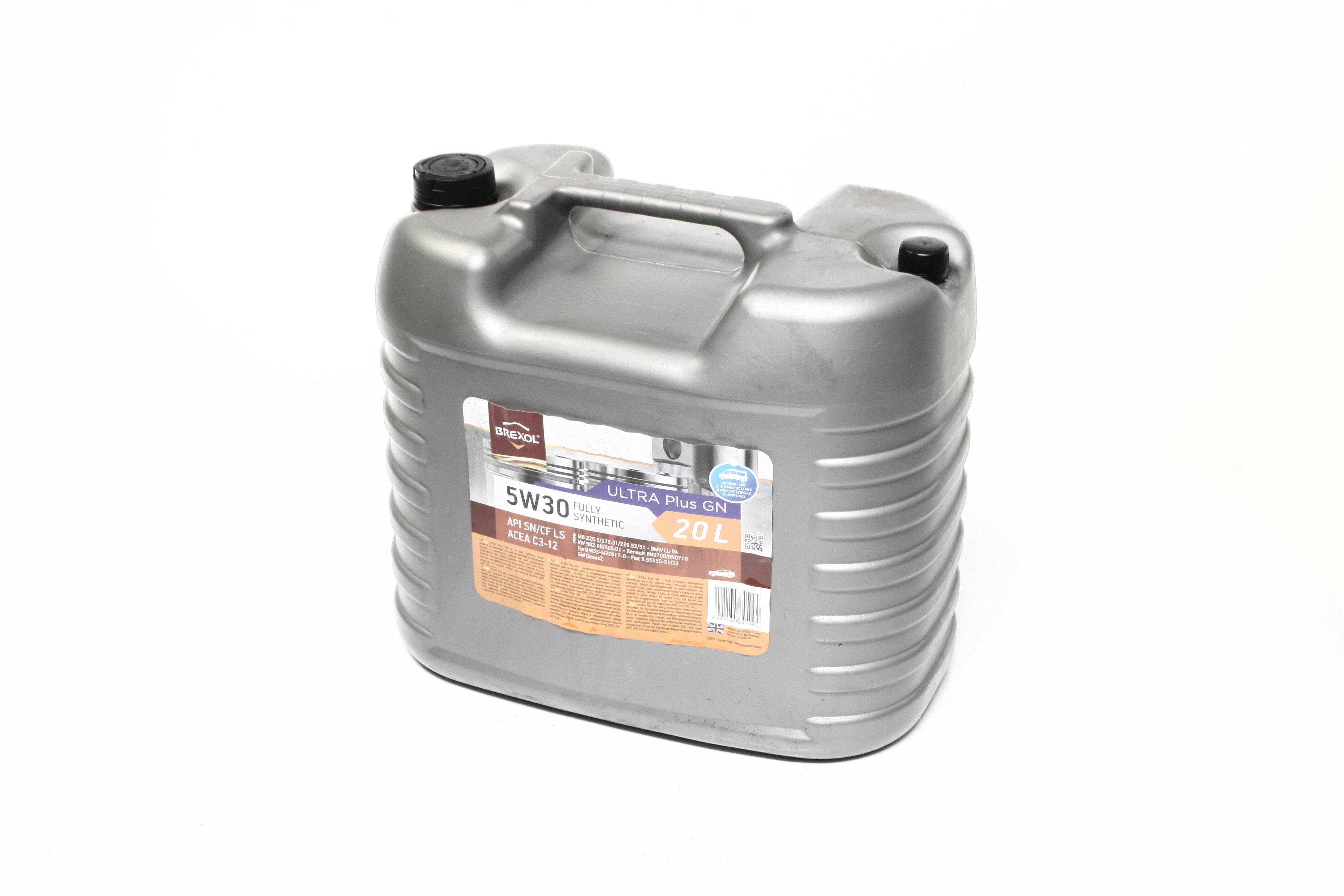Масло моторн. brexol ultra plus gn 5w30 api sn/cf ls (канистра 20л) BREXOL