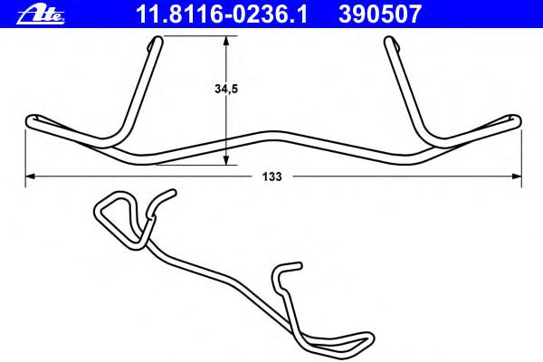 Пружина, тормозной суппорт ATE