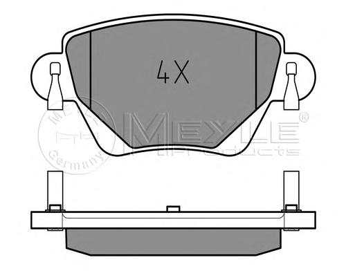 Комплект тормозных колодок, дисковый тормоз MEYLE