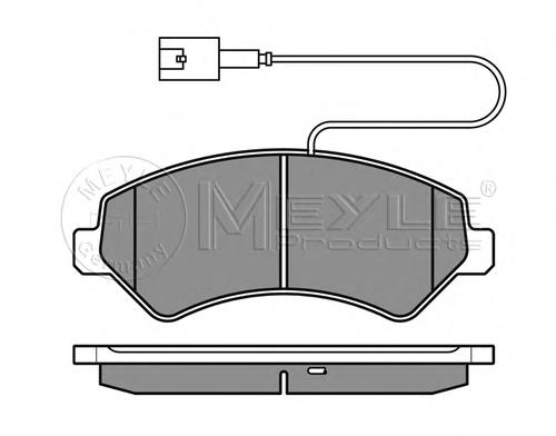 Комплект тормозных колодок, дисковый тормоз MEYLE