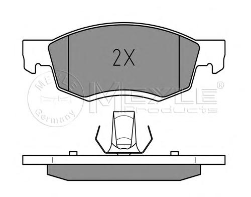 Комплект тормозных колодок, дисковый тормоз MEYLE
