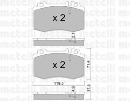 Комплект тормозных колодок, дисковый тормоз METELLI 22-0563-5