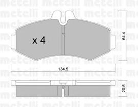 Комплект тормозных колодок, дисковый тормоз METELLI 22-0573-0