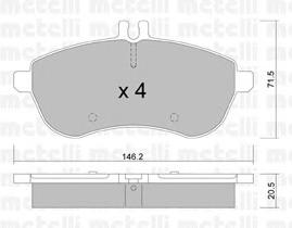 Комплект тормозных колодок, дисковый тормоз METELLI 22-0665-0