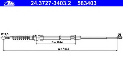Трос, стояночная тормозная система ATE 24.3727-3403.2