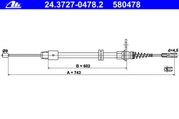 Трос, стояночная тормозная система ATE
