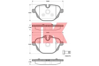 Комплект тормозных колодок, дисковый тормоз NK 221545