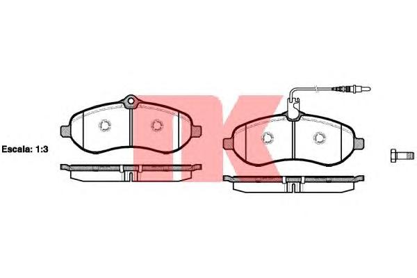 Комплект тормозных колодок, дисковый тормоз NK