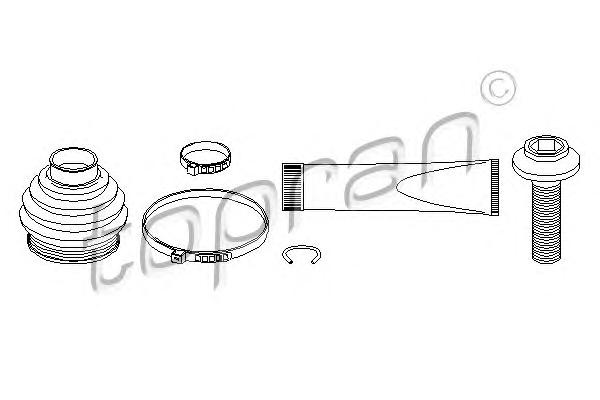 Комплект пылника, приводной вал TOPRAN