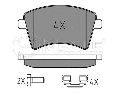 Комплект тормозных колодок, дисковый тормоз MEYLE
