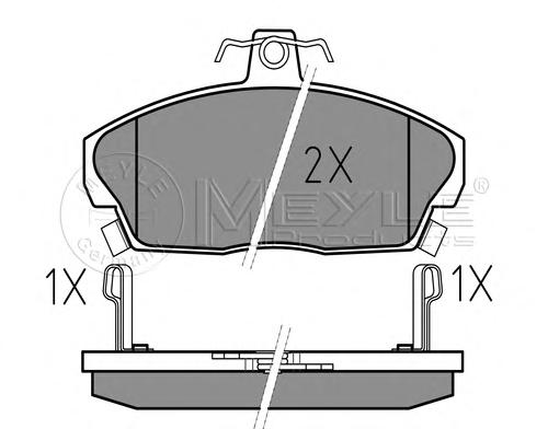 Комплект тормозных колодок, дисковый тормоз MEYLE