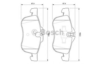 Комплект тормозных колодок, дисковый тормоз BOSCH 0986424758