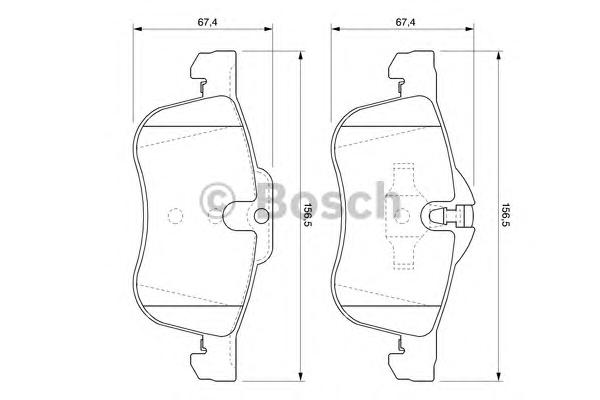 Комплект тормозных колодок, дисковый тормоз BOSCH