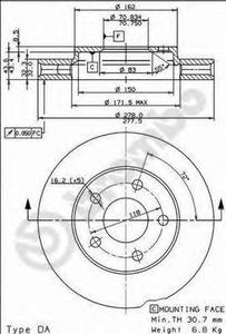 Тормозной диск BREMBO 09.7376.11