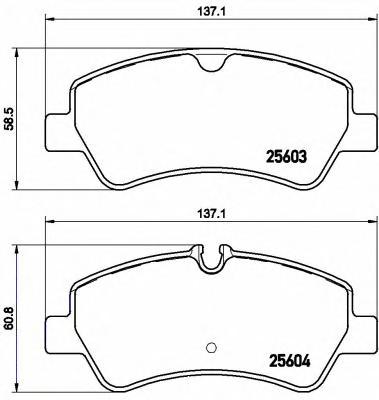 Комплект тормозных колодок, дисковый тормоз BREMBO
