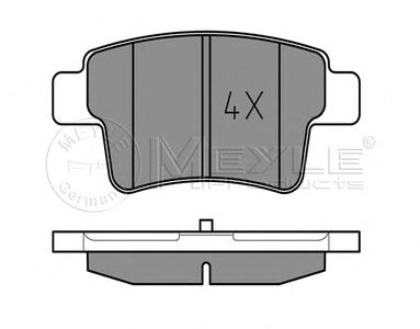 Комплект тормозных колодок, дисковый тормоз MEYLE 025 245 4016