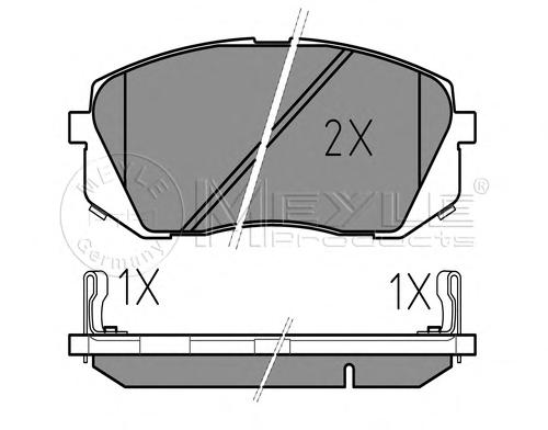 Комплект тормозных колодок, дисковый тормоз MEYLE