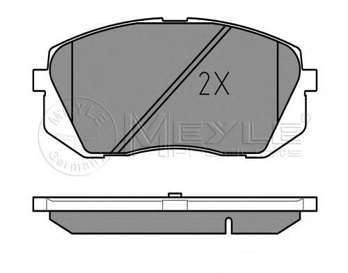 Комплект тормозных колодок, дисковый тормоз MEYLE