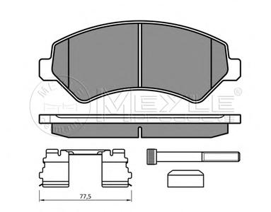 Комплект тормозных колодок, дисковый тормоз MEYLE 025 244 6619/W1