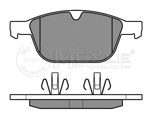 Комплект тормозных колодок, дисковый тормоз MEYLE
