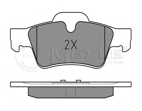 Комплект тормозных колодок, дисковый тормоз MEYLE