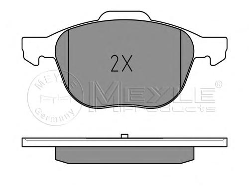 Комплект тормозных колодок, дисковый тормоз MEYLE