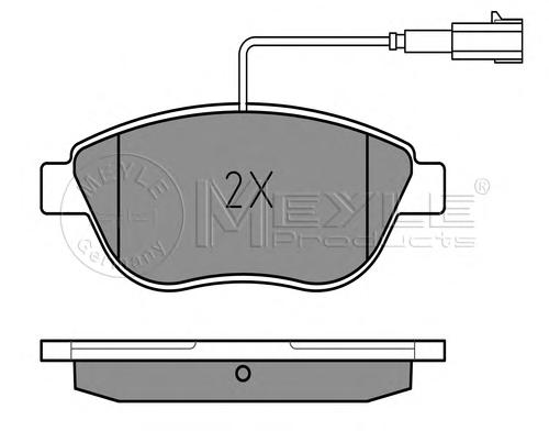 Комплект тормозных колодок, дисковый тормоз MEYLE