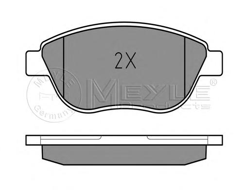 Комплект тормозных колодок, дисковый тормоз MEYLE