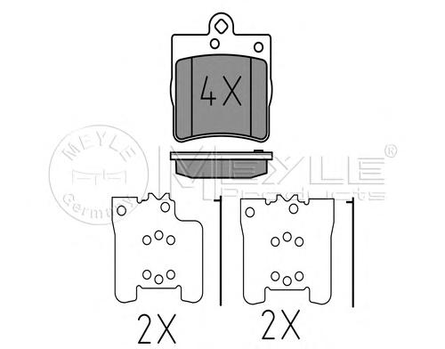Комплект тормозных колодок, дисковый тормоз MEYLE