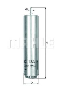 Топливный фильтр MAHLE ORIGINAL KL736/1D