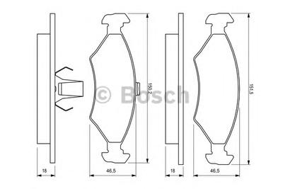 Комплект тормозных колодок, дисковый тормоз BOSCH 0986424462