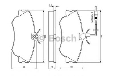 Комплект тормозных колодок, дисковый тормоз BOSCH 0986424451