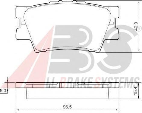 Комплект тормозных колодок, дисковый тормоз A.B.S.