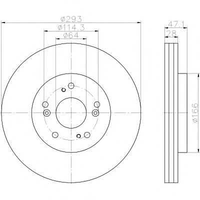 Тормозной диск HELLA PAGID