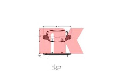 Комплект тормозных колодок, дисковый тормоз NK 223348