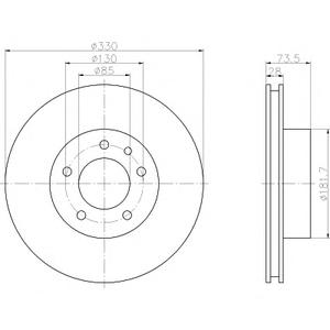 Тормозной диск HELLA PAGID 8DD355109821