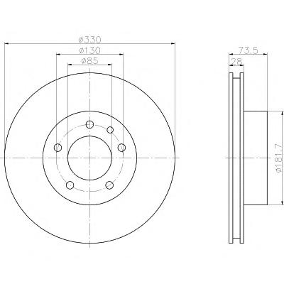 Тормозной диск HELLA PAGID