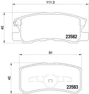 Комплект тормозных колодок, дисковый тормоз HELLA PAGID 8DB355009691