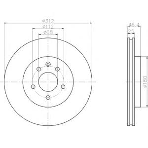Тормозной диск HELLA PAGID 8DD355107521