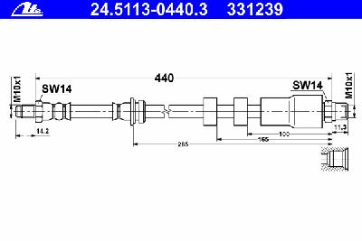 Тормозной шланг ATE 24511304403