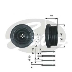 Ременный шкив, коленчатый вал GATES TVD1050A