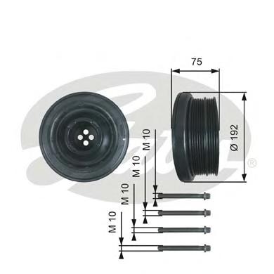 Ременный шкив, коленчатый вал GATES