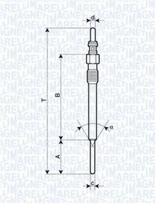 Свеча накаливания MAGNETI MARELLI