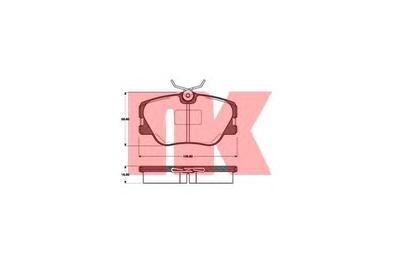 Комплект тормозных колодок, дисковый тормоз NK 223308