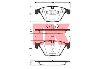 Комплект тормозных колодок, дисковый тормоз NK 221539