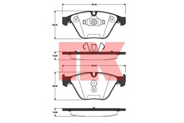 Комплект тормозных колодок, дисковый тормоз NK
