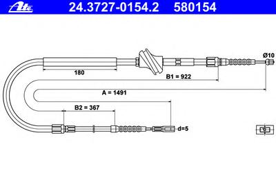 Трос, стояночная тормозная система ATE 24372701542