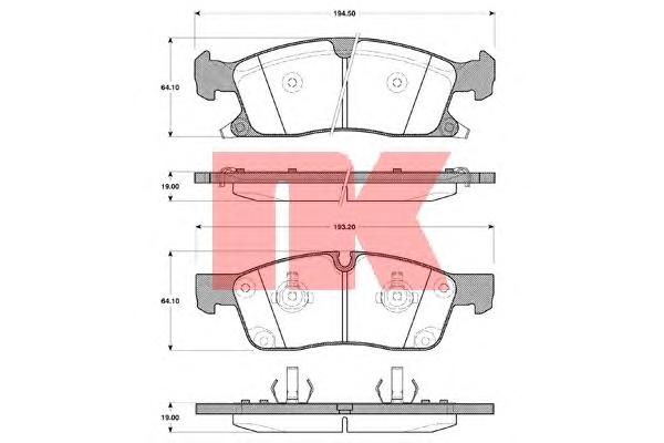 Комплект тормозных колодок, дисковый тормоз NK