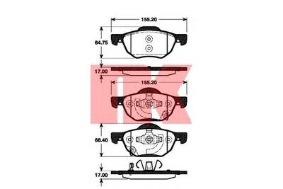Комплект тормозных колодок, дисковый тормоз NK 222636