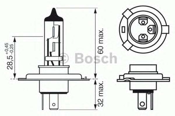 Лампа накаливания, фара дальнего света BOSCH